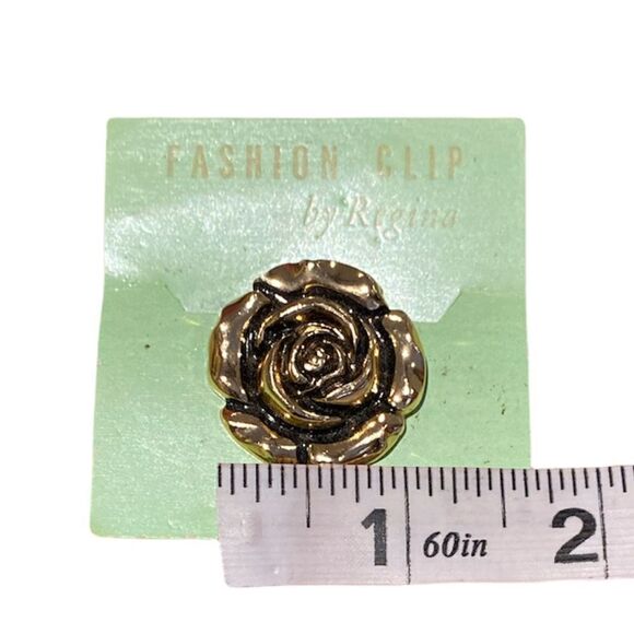Vintage Flower REGINA Scarf Clip Retro Fashion Gold tone - Picture 5 of 5